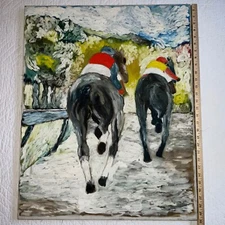 Jockeys horses racing hand painted painting copy of a DEGAS  Impressionist art