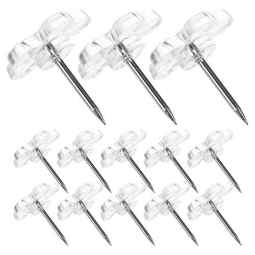 100 Pcs Transparent Flower Pushpin Thumb Tacks for Wall Thumbtacks Office