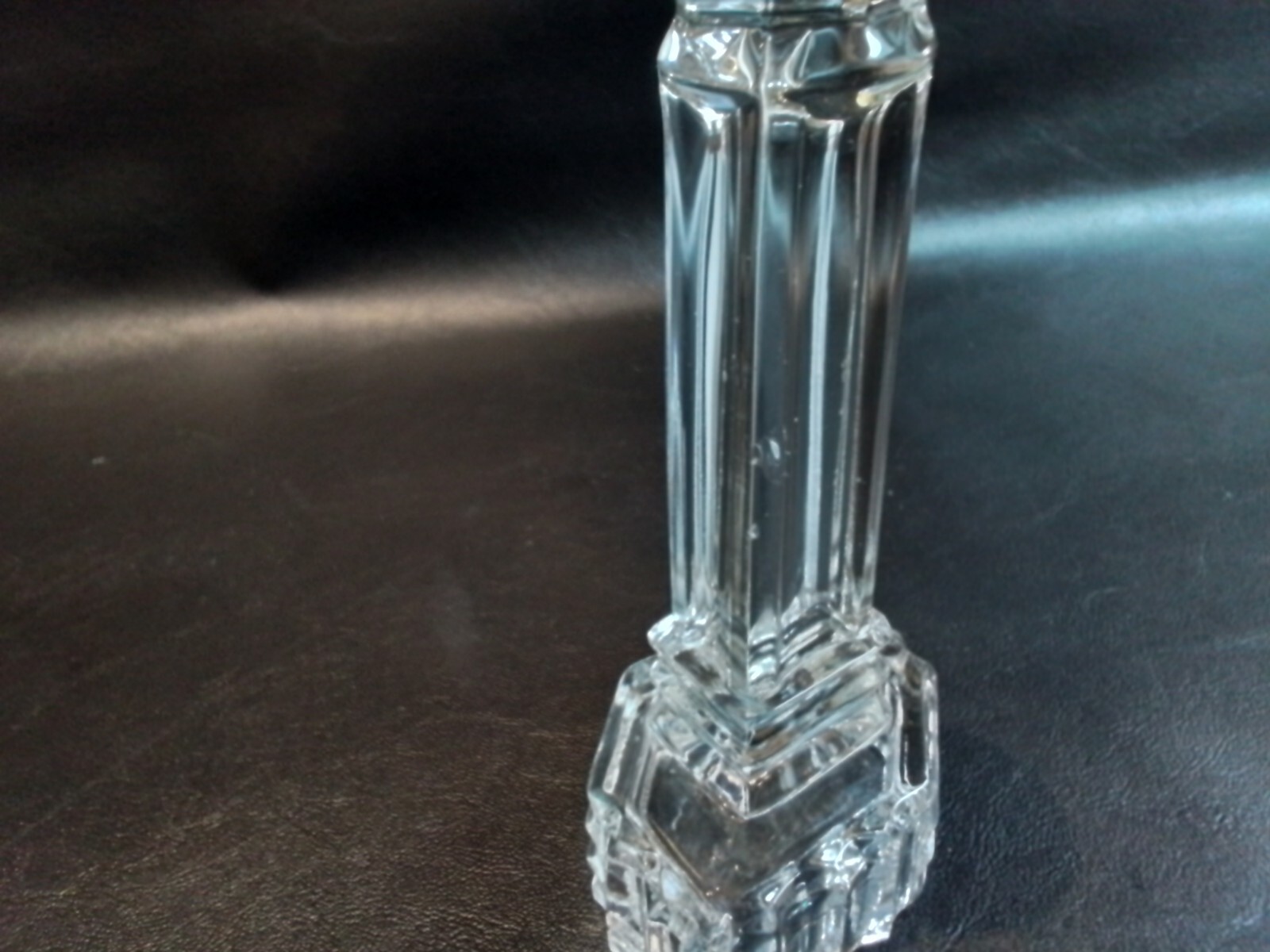 2 Art Deco Clear Glass Candlesticks eBay