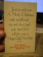 U1 Old OHIO BUSINESS REPLY Postcard Rawson JL Steiner Superintendent of Schools