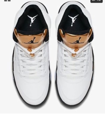 jordan 5 white black gold