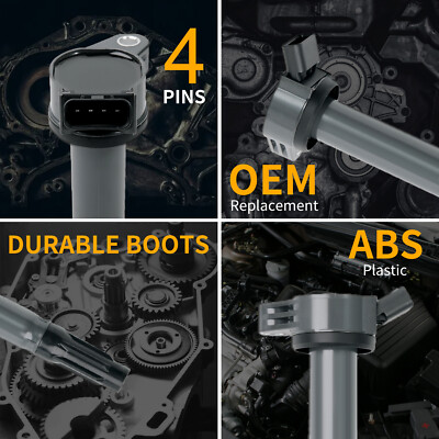 4 Coils And Plugs For 2.5L Camry RAV4 4-Pack Ignition Coils &amp; Spark Plugs Set For Toyota Camry, RAV4, Avalon 2.5L L4 Engine - Direct Replacement 1 Year Warranty Coils