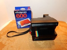 Polaroid Spirit 600 Land Camera Black Rainbow Strip 600 Film
