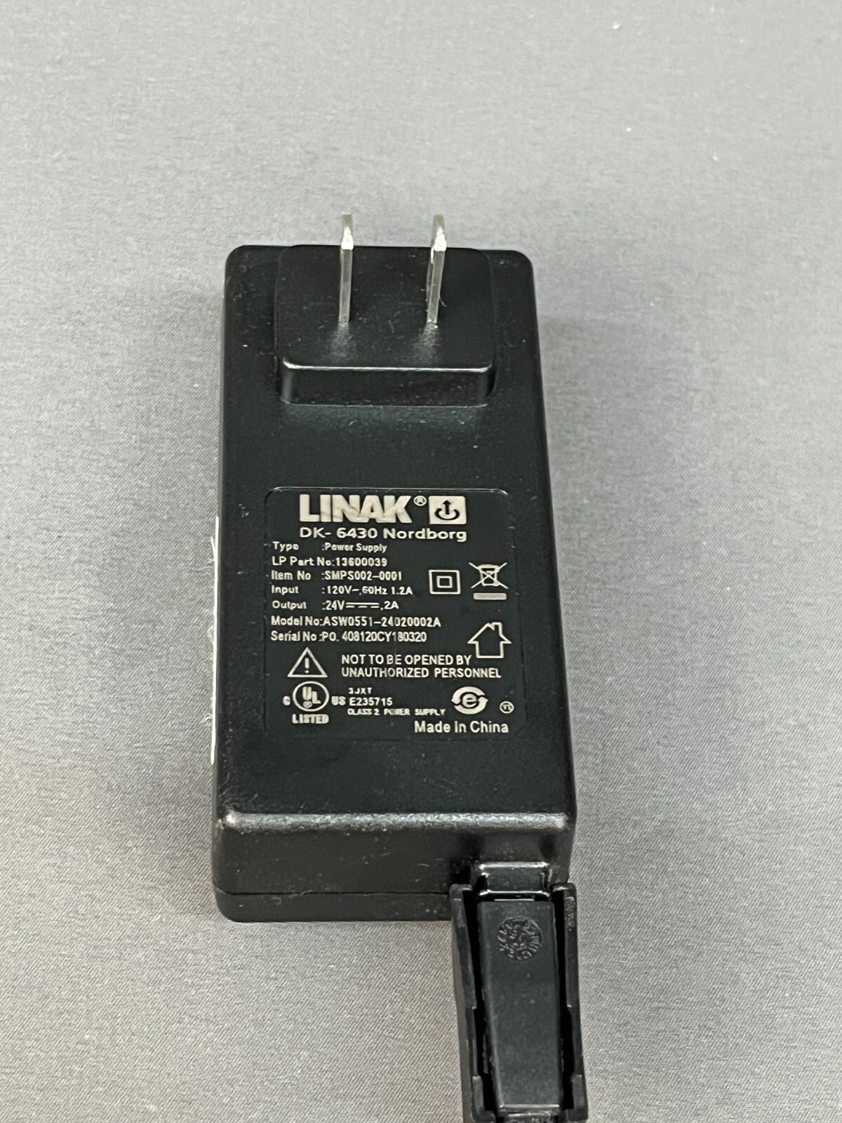 Linak DK6430 PN 13600039 Item No. SMPS0020001 Power Supply + Cord eBay