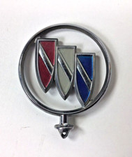Buick Plain Tri-shield Hood Ornament Oem Round Base Vintage