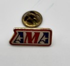 American Motorcycle Association (AMA) hat pin, vintage, red white blue.