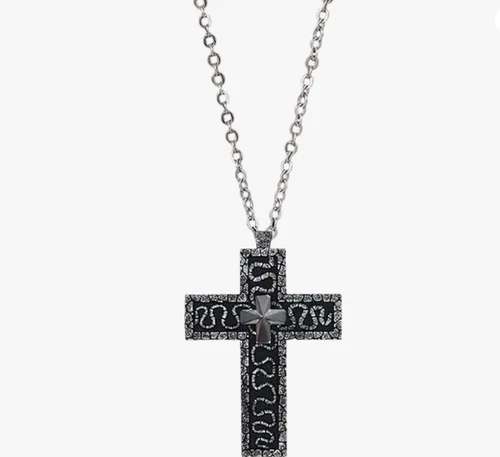 🎁Squid Game Thanos Cross Necklace, With Secret Compartment Inside Pendant New - Picture 2 of 7