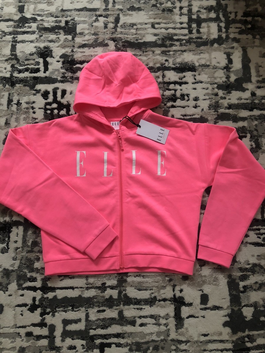 ELLE Bright Pink Tracksuit Top Hoodie With Zip 14-15 Years or Size