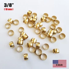 100 PCS - Brass Compression Sleeve, Tube OD 3/8" ( 10 MM)