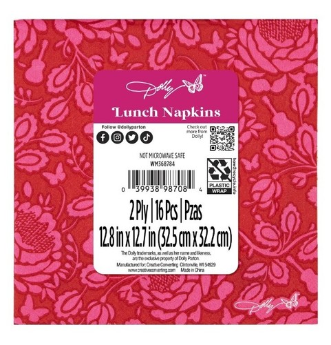 Dolly Parton Pink Floral Lunch Napkins Birthday Party 16ct Sealed New - Picture 5 of 5