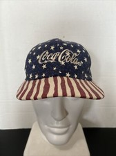 Vintage Coca-Cola Coke Hat American Flag Made In USA Stars Stripes 90s patriotic