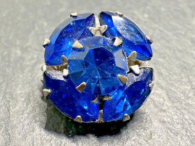 ピアス　No.5144 VINTAGE COBALT BLUE RHINESTONE .5