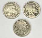 1936 P D S Buffalo Nickels Full Dates, G-VG