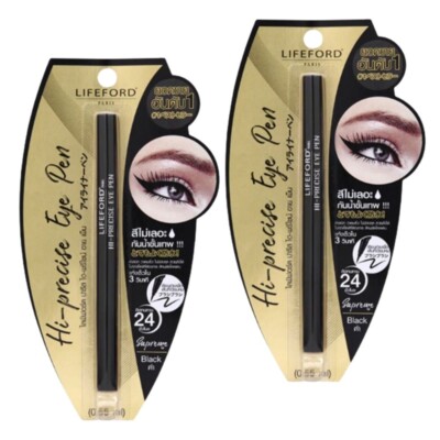 Eyeliner Black LIFEFORD Hi-Precise Eye Pen Waterproof 24 Hrs Long Lasting 2 Pcs