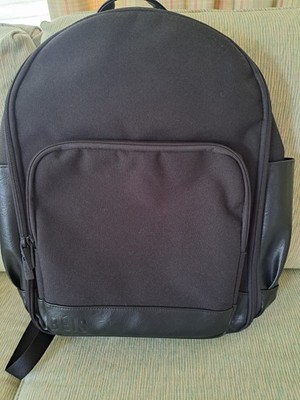 NWOT Beis The Travel Backpack in Black Pass through trolley leather bottom
