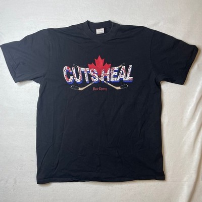 Vintage Cuts Heal Don Cherry Black Hockey T Shirt Mens XL Made In Canada