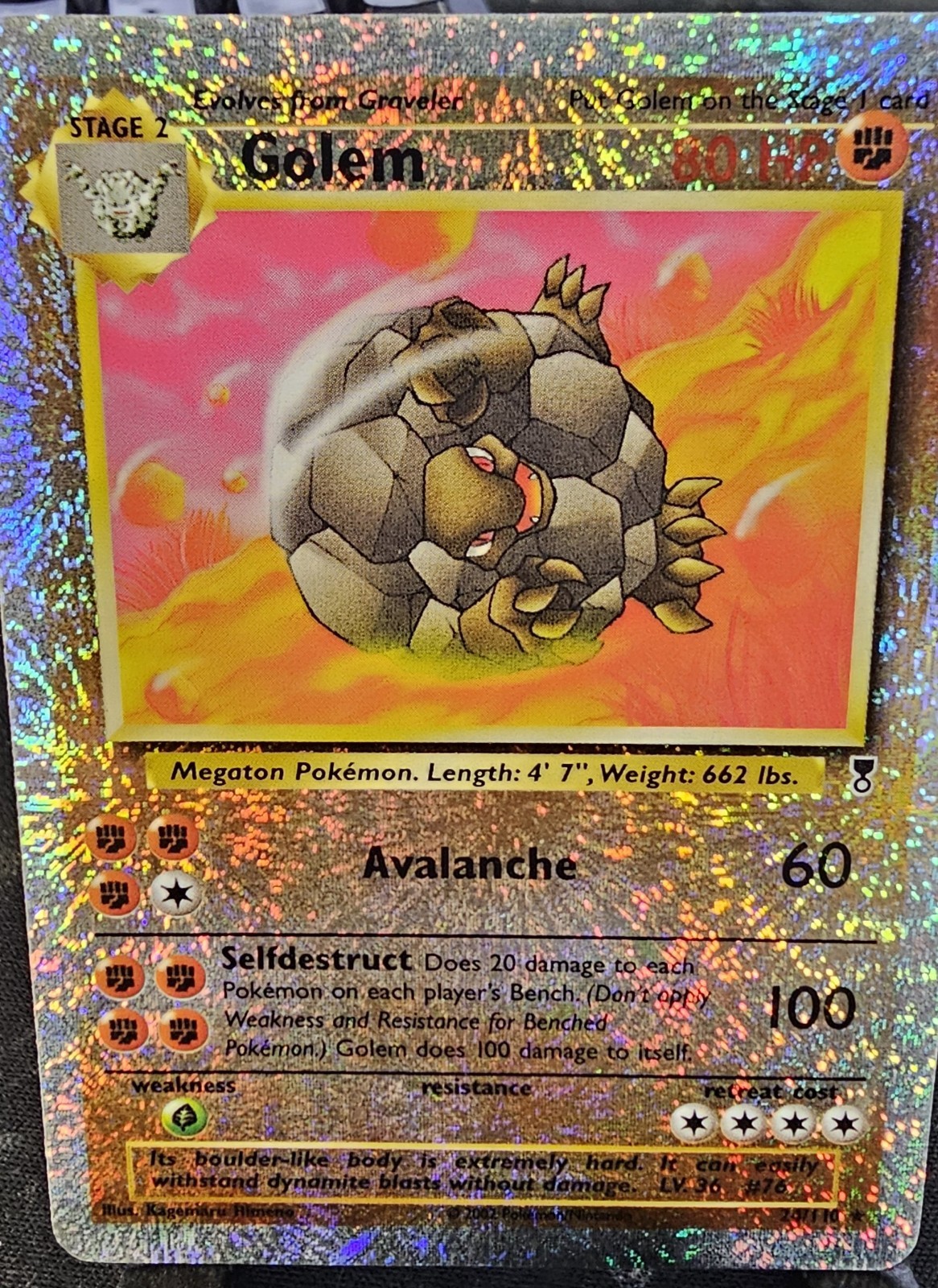 Golem - 24/110 - Pokemon Legendary Collection Reverse Holo Rare Card WOTC NM