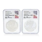 1986-S & 2020-W American Silver Eagle Proof Coin Pair NGC PF69 John Mercanti