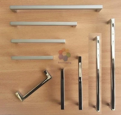 VI.TEL. MANIGLIA PER MOBILI MANIGLIE MANIGLIETTE QUADRATE ACCIAIO LUCIDO SATINATO 96 12