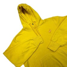 Superdry Mens Yellow Pullover Hoodie Logo Sweatshirt Size L Large