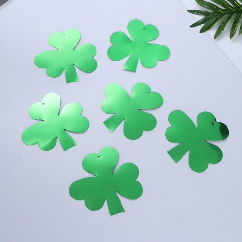 6 Pcs Ornamenti Di Padre Ghirlanda Trifoglio Bandiera San Patrizio - Foto 3 di 9
