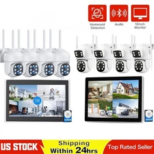 Wireless Security Camera System  with Monitor Outdoor H.265+ CCTV Wifi NVR Kit