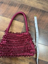 LaRegale, LTD Vintage Silk And Beaded Evening/Prom Handbag Cranberry Red New