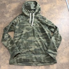 Hollister Hoodie Mens Medium Green Camo Pullover Fleece Logo 4544