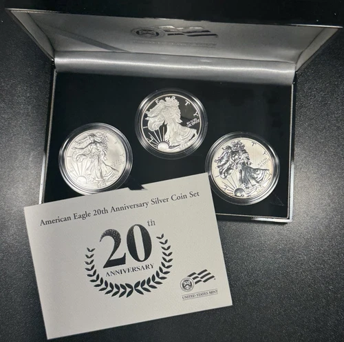 2006 American Silver Eagle 20th Anniversary Set Box & COA BU/Proof/Reverse Proof