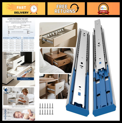Heavy Duty Soft Close Drawer Slides 22'' - 10 Pairs, 100lb Capacity, Full Extensi