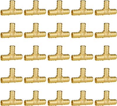 Pex Fittings 1/2 Inch, 25-Pack 1/2'' Pex Tee Fittings, No Lead Brass, NSF, UPC Ce