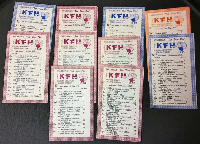Lot of 20 KFH 1330 Top Tune Pix Surveys Wichita  1958