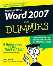 WORD 2007 FOR DUMMIES By Dan Gookin BRAND NEW