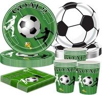 FußBall Partygeschirr Set FüR 10 GäSte, Fussball Deko Geburtstag Kinder, 10