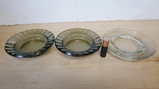 Vintage Clear Glass Ash Trays Lot of 3