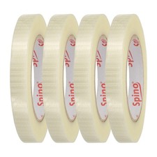 4 Rolls Filament Strapping Tape, 9/16"x54.7yd Fiberglass Mesh Packaging