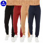 4 PACK: Men's French Terry Slim Fit Casual Jogger Sweatpants With Sizes S-XXL