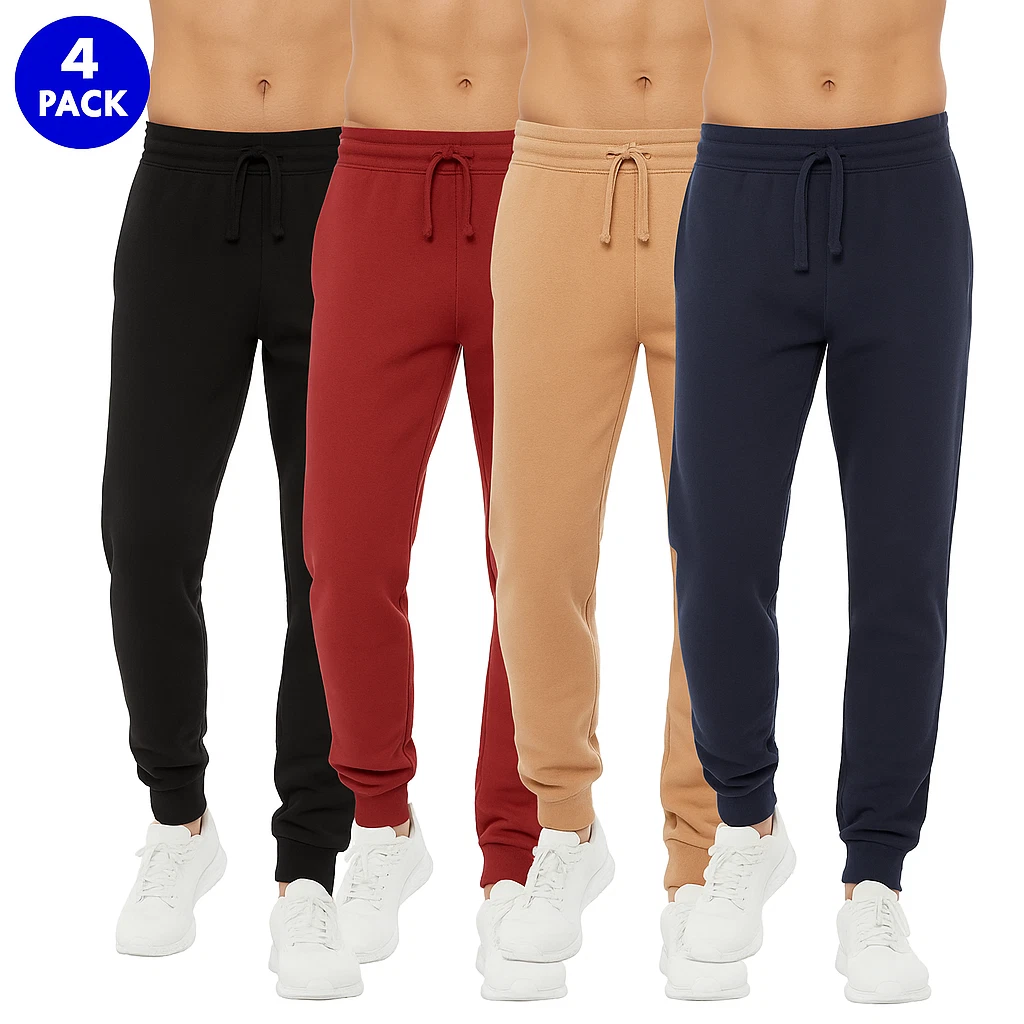 4 PACK: Men's French Terry Slim Fit Casual Jogger Sweatpants With Sizes S-XXL
Opens in a new window