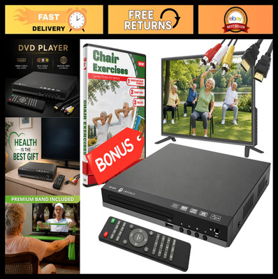 HDMI DVD Player for TV 1080P, Region Free, USB Input, Remote, Cables & Bonus Exe