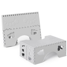2 Pack Foldable Toilet Stool Adult 7 Inch Gray Anti-Slip Feet