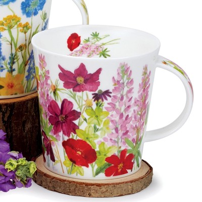 DUNOON Becher, Tasse Cairngorm Cottage Border mit pinken Blumen Formano
