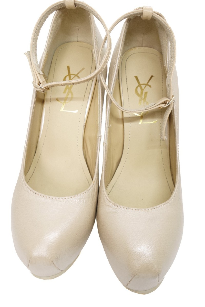 Yves Saint Laurent Rive Gauche Tribtoo Peep Toe Ankle Strap