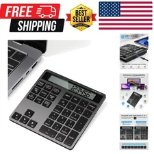 Number Pad for Laptop - Rechargeable Wireless Number Keypad 34 Keys with Dual...