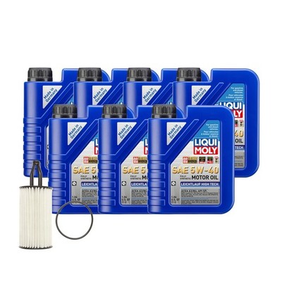 7L Liqui Moly Leichtlauf High Tech 5W40 Mahle Oil Change Kit for Mercedes M276