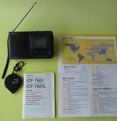 Sony ICF-7601 analog World Band Radio FM MW SW tragbarer Empfänger m. SW-Antenne