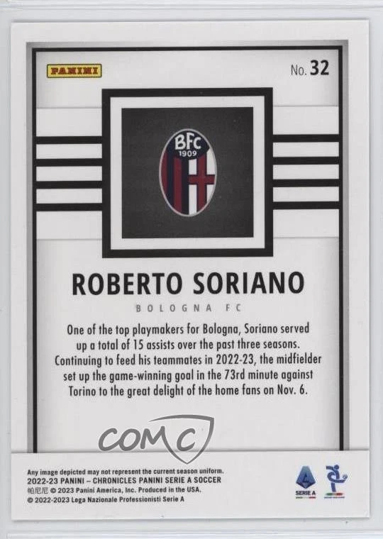 2022-23 Panini Chronicles Base Serie A Panini Purple Astro Roberto Soriano #32 - Image 2 of 2