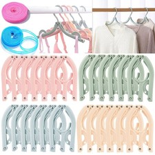 24PCS Travel Hangers,Portable Folding Clothes Hangers,with Clotheslines