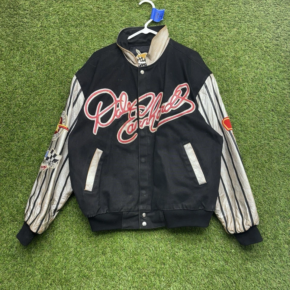 Dale Earnhardt Winston Cup Racing Jacket Mens Large Jeff Hamilton Vintage 90s - Image 2 of 4