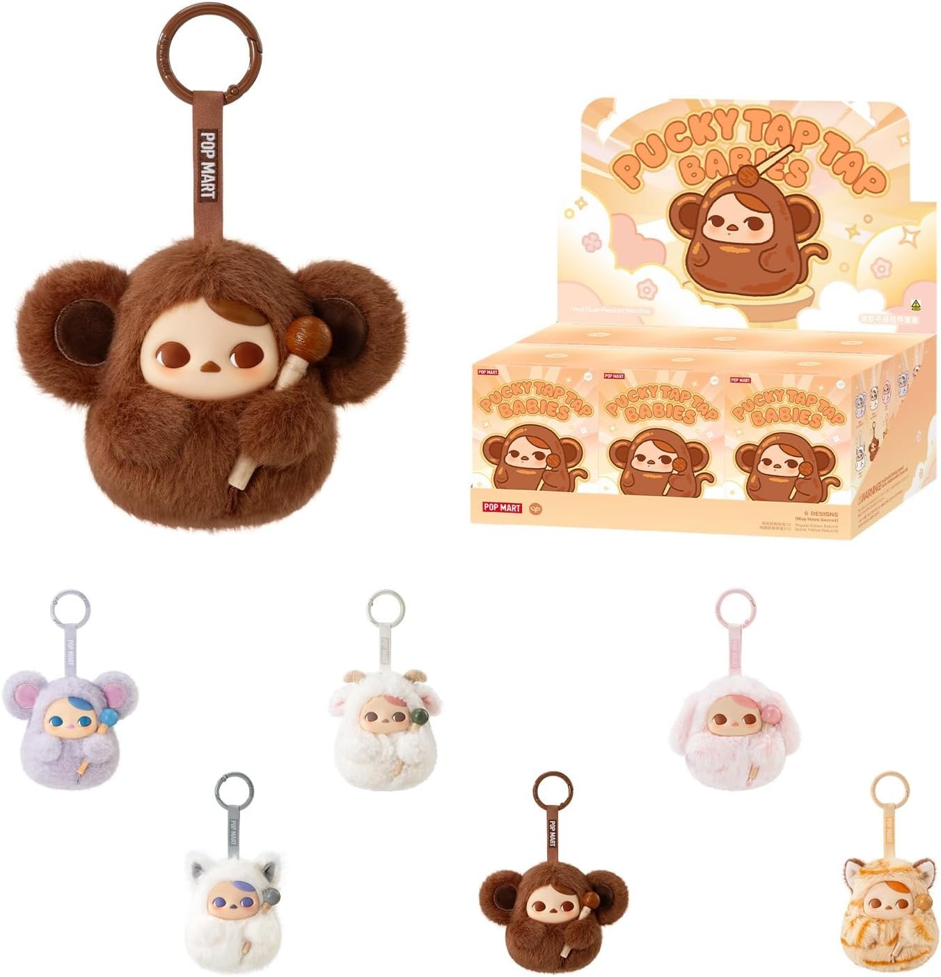 POP MART PUCKY Tap Tap Babies Series Plush Pendant (1 Piece) Soft Vinyl