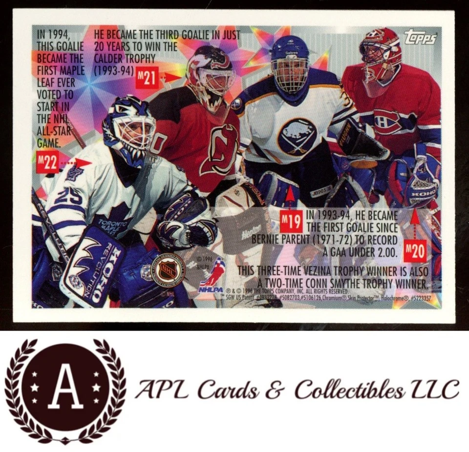 1995 Topps Mystery Finest #M19 Dominik Hasek refractor Foto 2 de 2